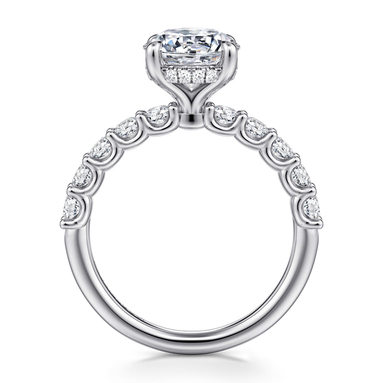Florah - 14K White Gold Round Diamond Engagement Ring - 0.8 ct - Shot 2