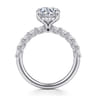 Florah - 14K White Gold Round Diamond Engagement Ring - 0.8 ct