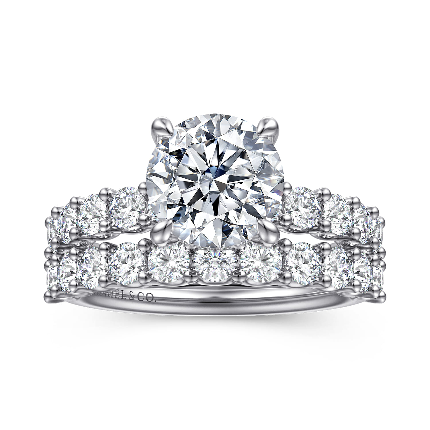 Florah - 14K White Gold Round Diamond Engagement Ring - 0.8 ct - Shot 4