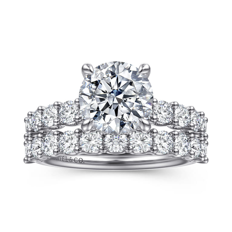 Florah - 14K White Gold Round Diamond Engagement Ring - 0.8 ct - Shot 4
