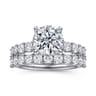 Florah - 14K White Gold Round Diamond Engagement Ring - 0.8 ct