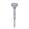 Florah - 14K White Gold Round Diamond Engagement Ring - 0.8 ct