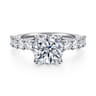 Florah - 14K White Gold Round Diamond Engagement Ring - 0.85 ct