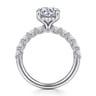 Florah - 14K White Gold Round Diamond Engagement Ring - 0.85 ct