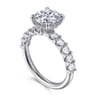 Florah - 14K White Gold Round Diamond Engagement Ring - 0.85 ct