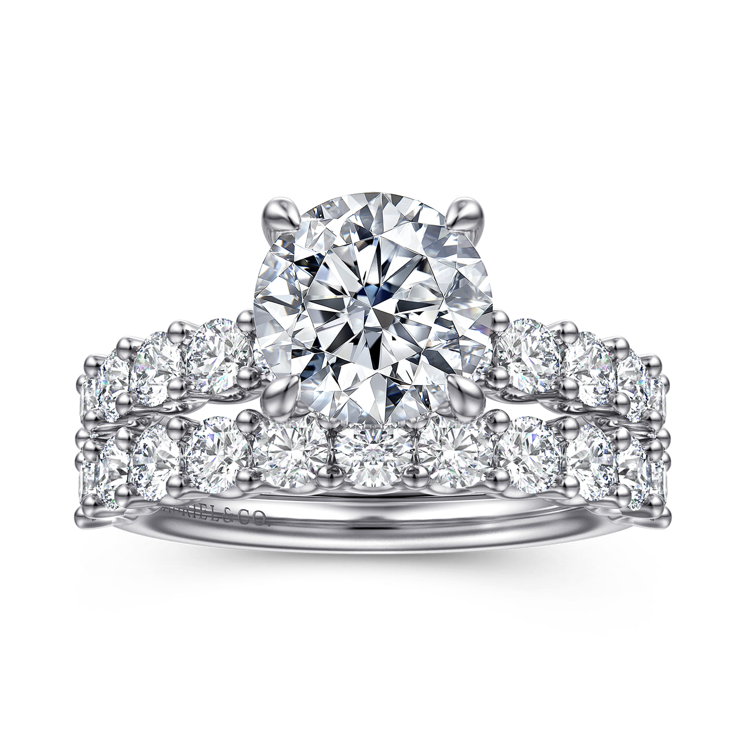 Florah - 14K White Gold Round Diamond Engagement Ring - 0.85 ct - Shot 4
