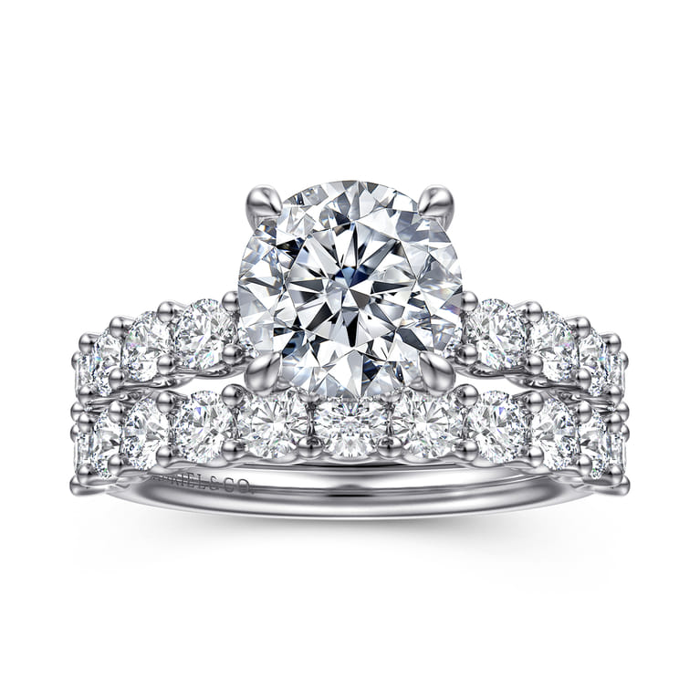 Florah - 14K White Gold Round Diamond Engagement Ring - 0.85 ct - Shot 4