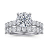 Florah - 14K White Gold Round Diamond Engagement Ring - 0.85 ct