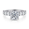 Florah - 14K White Gold Round Diamond Engagement Ring - 1.15 ct