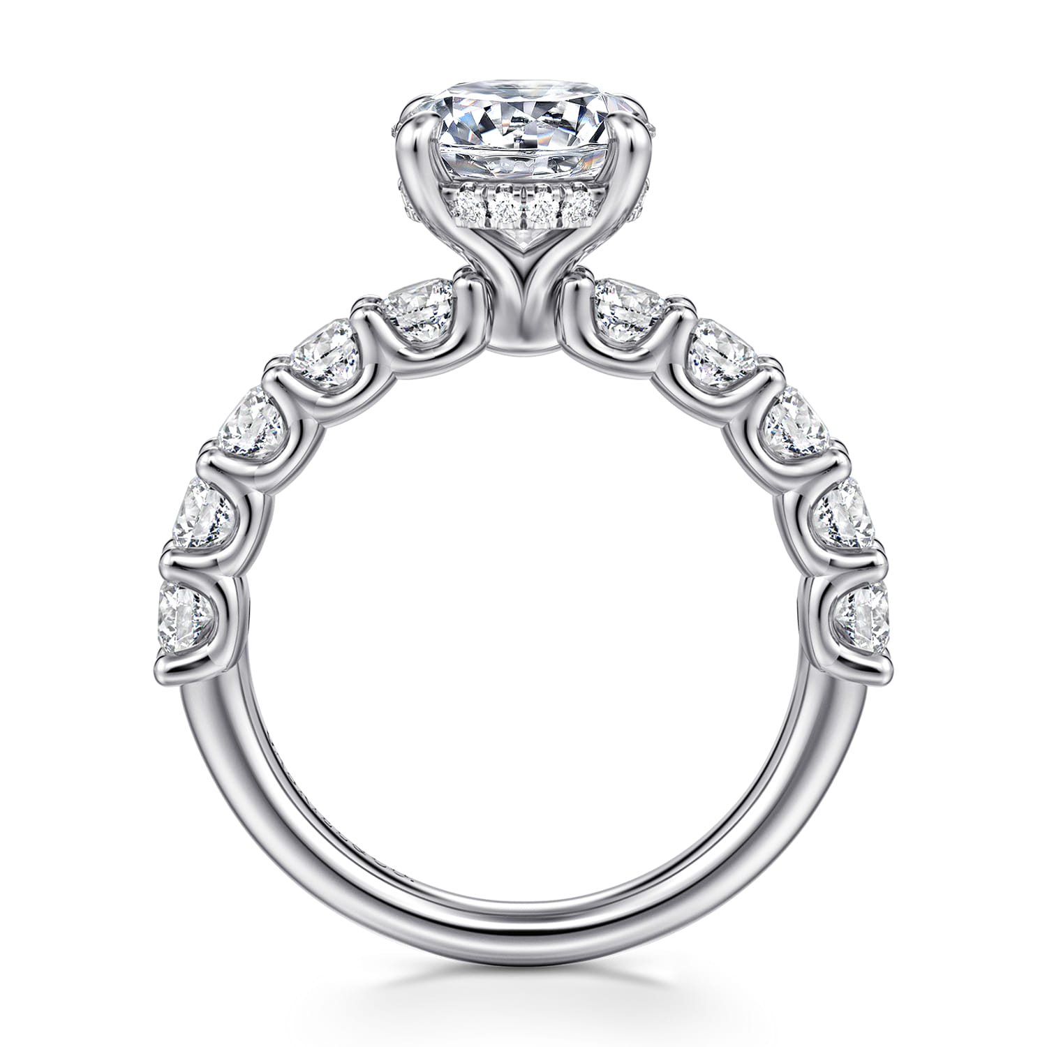 Florah - 14K White Gold Round Diamond Engagement Ring - 1.15 ct - Shot 2