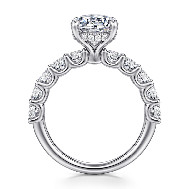 Florah - 14K White Gold Round Diamond Engagement Ring - 1.15 ct - Shot 2