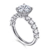 Florah - 14K White Gold Round Diamond Engagement Ring - 1.15 ct