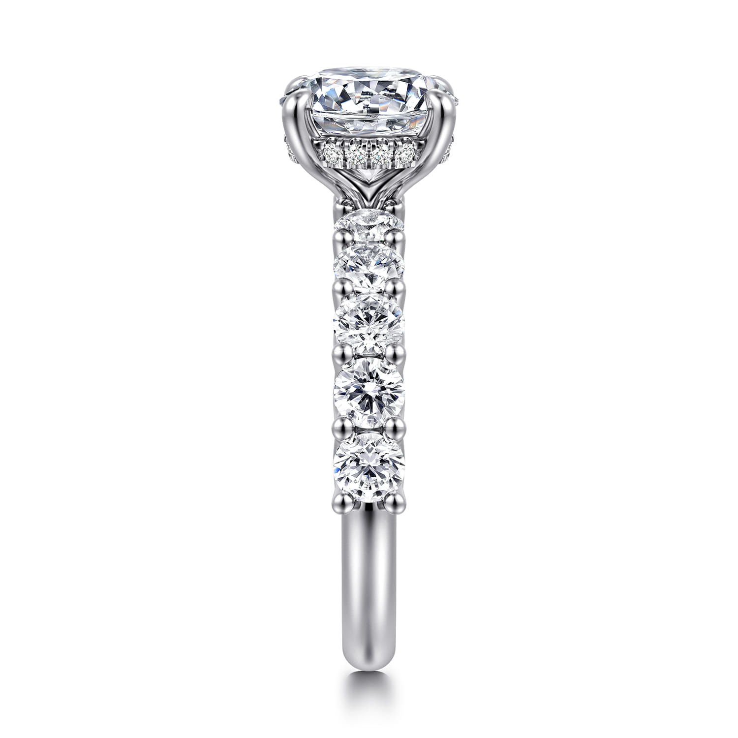 Florah - 14K White Gold Round Diamond Engagement Ring - 1.15 ct - Shot 4