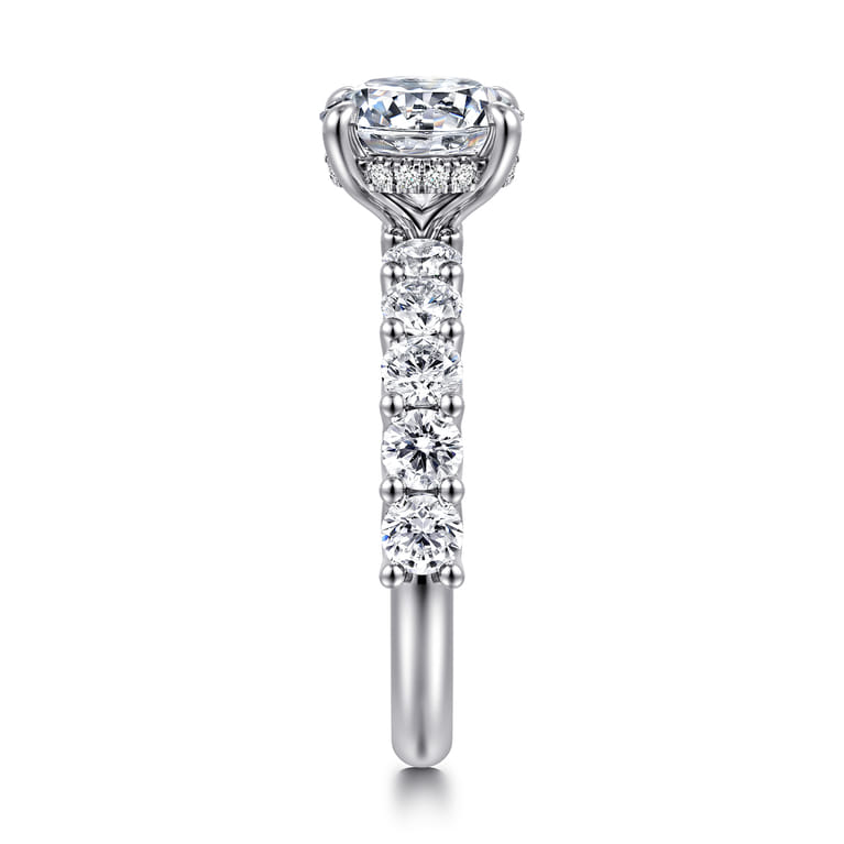 Florah - 14K White Gold Round Diamond Engagement Ring - 1.15 ct - Shot 4