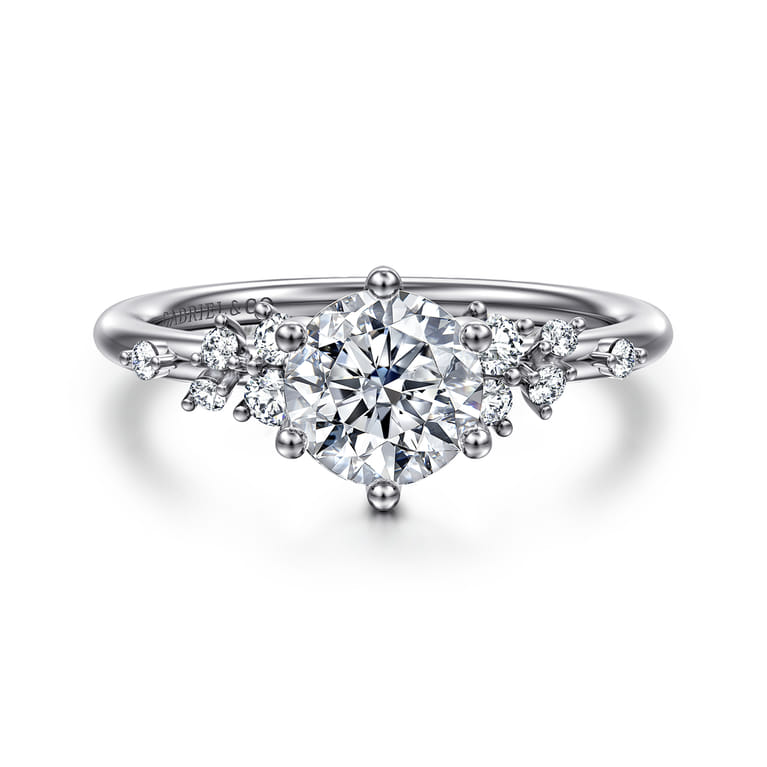 Allure - 14K White Gold Round Diamond Engagement Ring - 0.17 ct - Shot 1
