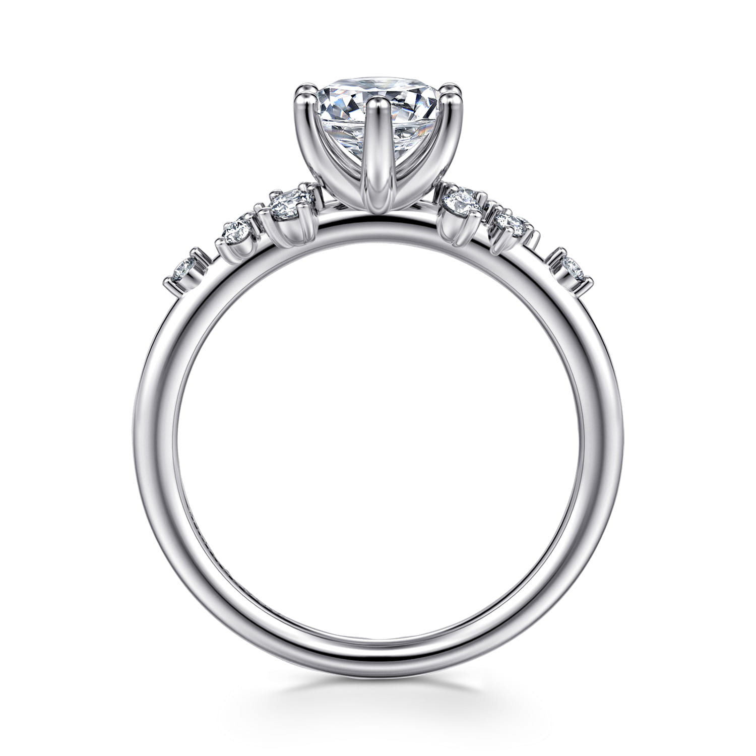 Allure - 14K White Gold Round Diamond Engagement Ring - 0.17 ct - Shot 2