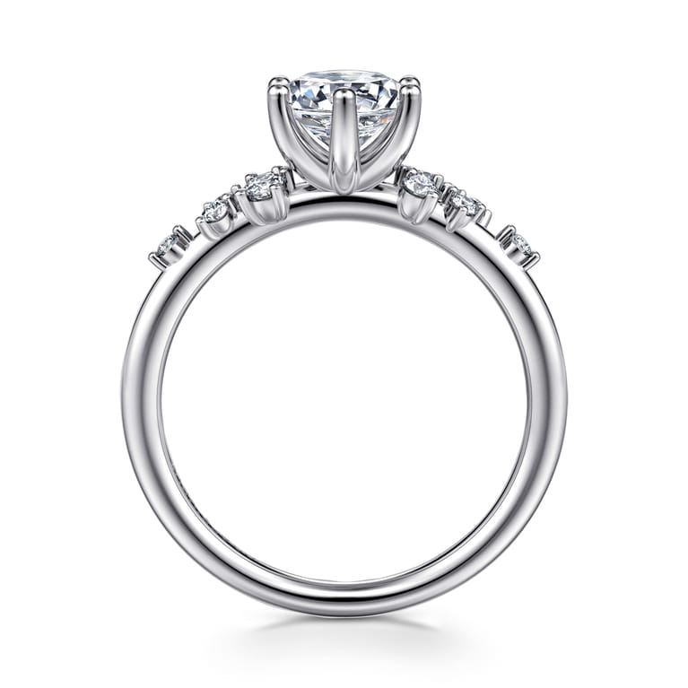 Allure - 14K White Gold Round Diamond Engagement Ring - 0.17 ct - Shot 2