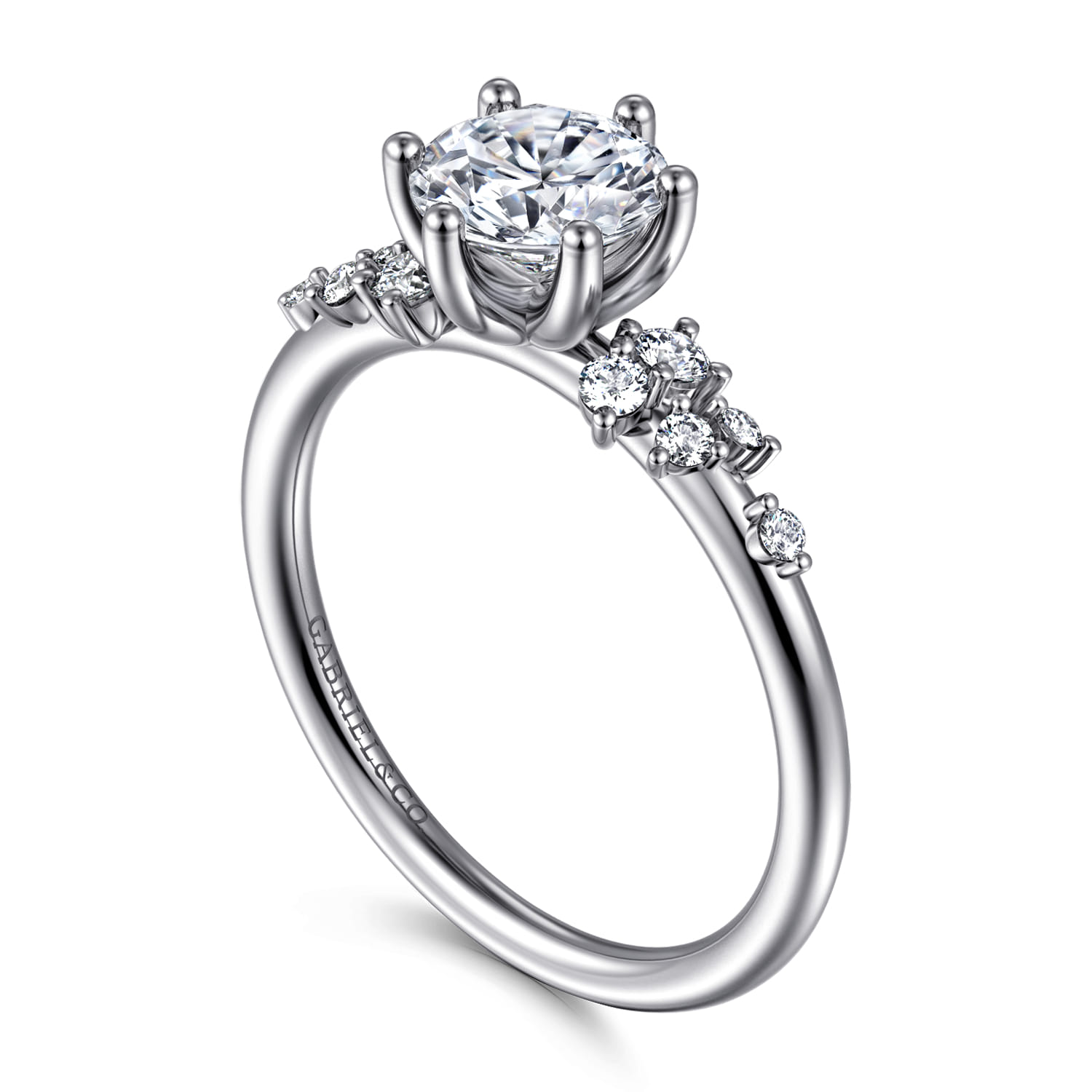 Allure - 14K White Gold Round Diamond Engagement Ring - 0.17 ct - Shot 3