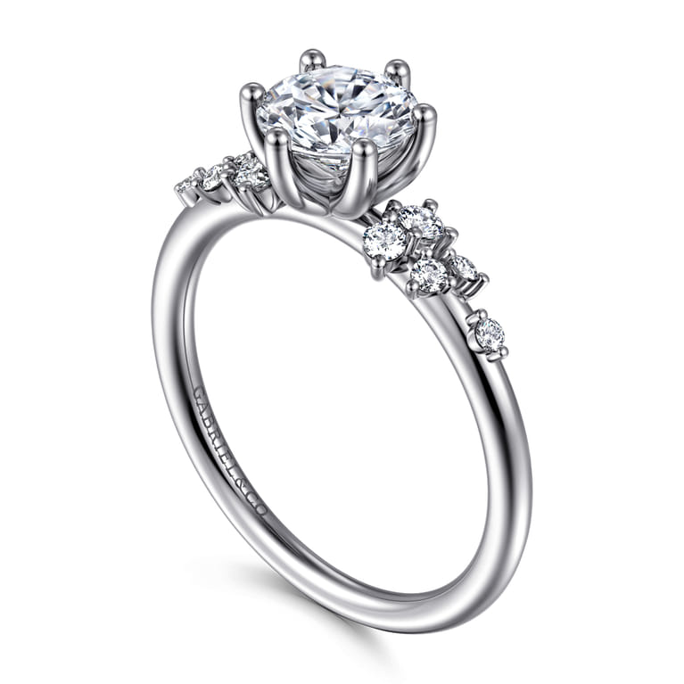 Allure - 14K White Gold Round Diamond Engagement Ring - 0.17 ct - Shot 3