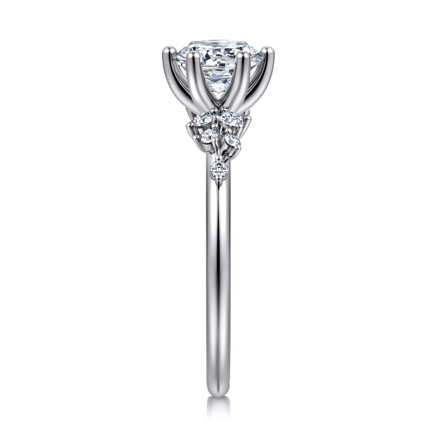 Allure - 14K White Gold Round Diamond Engagement Ring - 0.17 ct - Shot 5