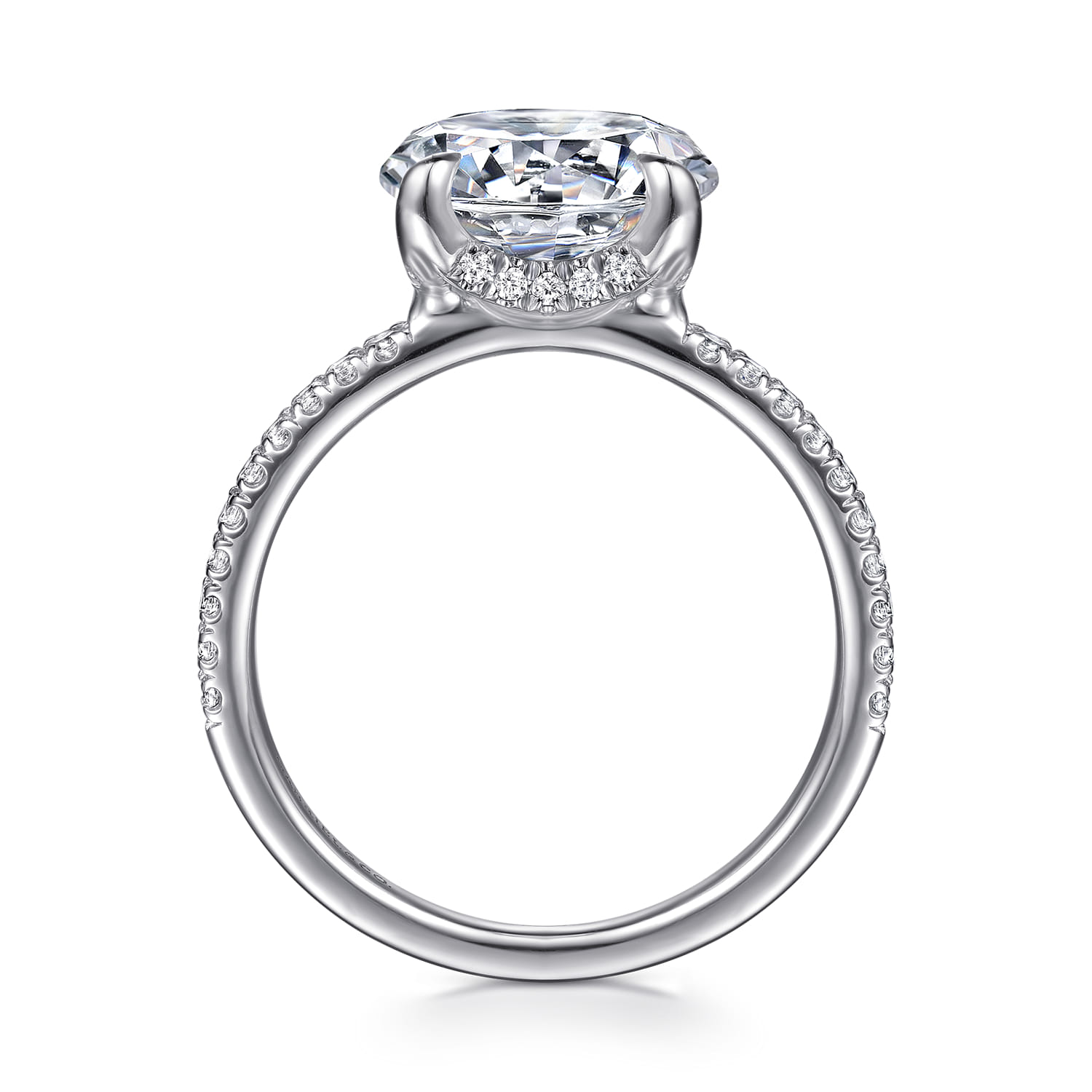 Lorenzo - 14K White Gold Round Diamond Engagement Ring - 0.23 ct - Shot 2