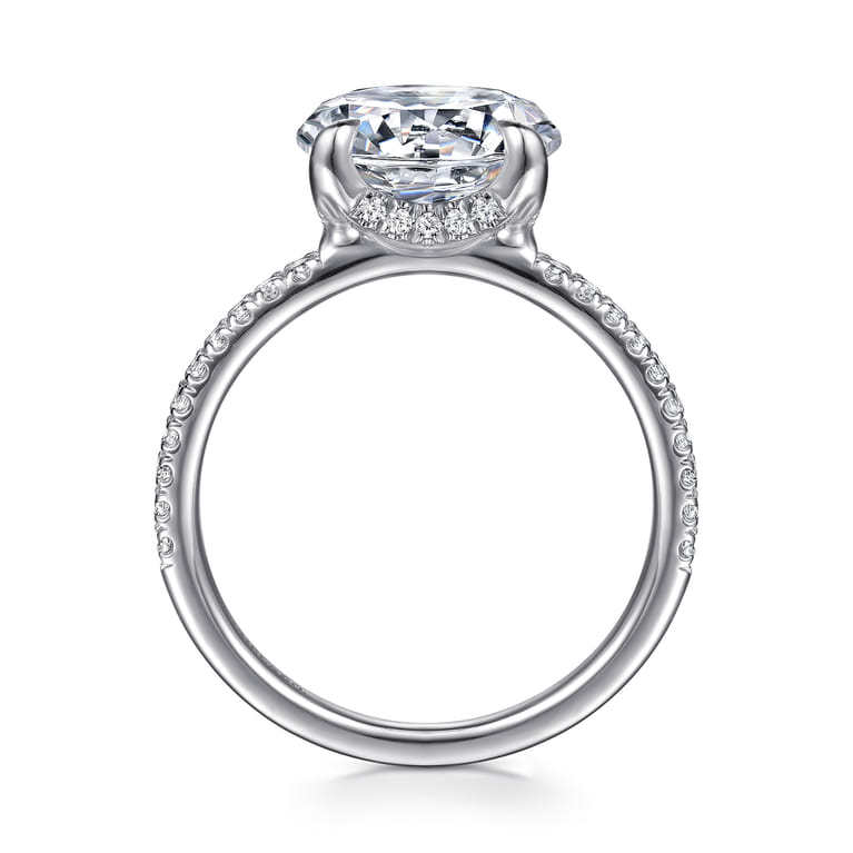 Lorenzo - 14K White Gold Round Diamond Engagement Ring - 0.23 ct - Shot 2