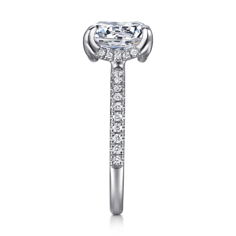 Lorenzo - 14K White Gold Round Diamond Engagement Ring - 0.23 ct - Shot 5