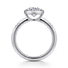 Aspen - 14K White Gold Bezel Set Round Diamond Engagement Ring - 0.09 ct