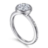 Aspen - 14K White Gold Bezel Set Round Diamond Engagement Ring - 0.09 ct