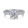 Aline - 14K White Gold Round Diamond Engagement Ring - 0.55 ct