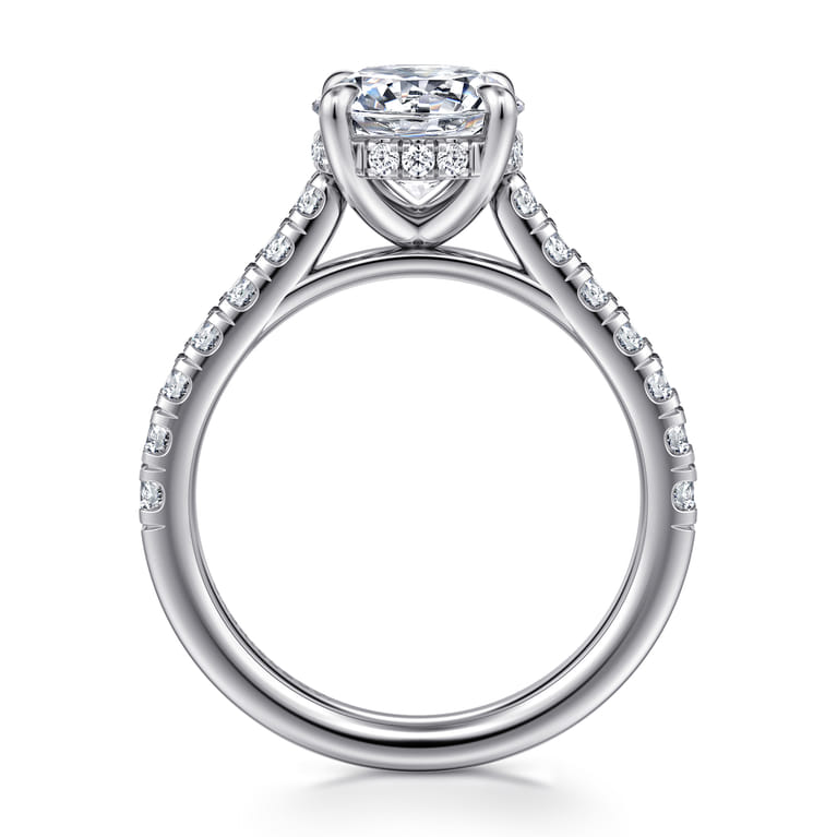 Aline - 14K White Gold Round Diamond Engagement Ring - 0.55 ct - Shot 2