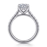 Aline - 14K White Gold Round Diamond Engagement Ring - 0.55 ct
