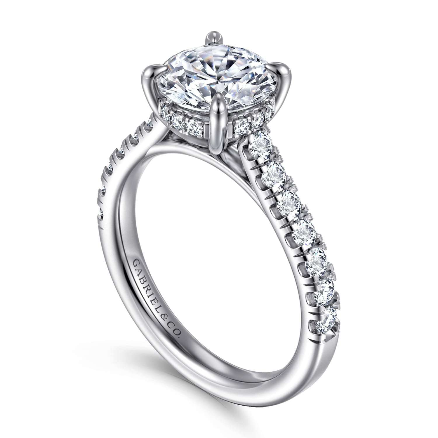 Aline - 14K White Gold Round Diamond Engagement Ring - 0.55 ct - Shot 3