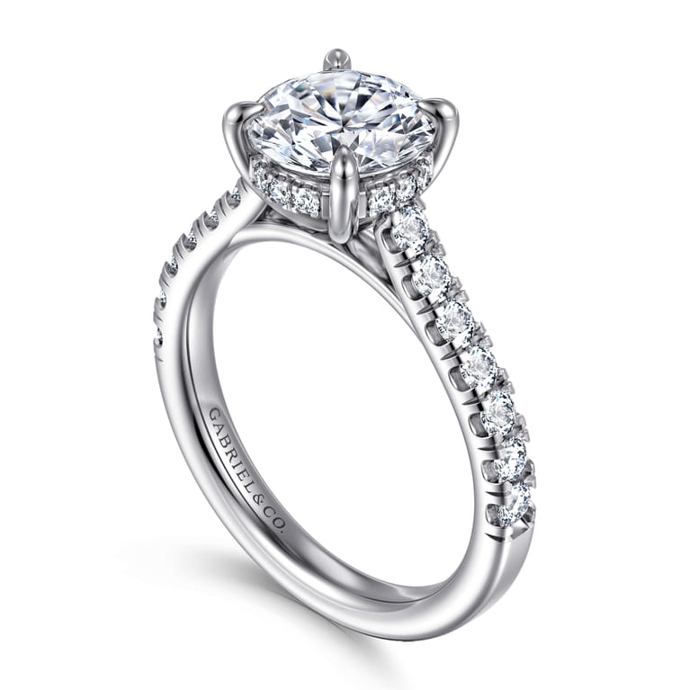 Aline - 14K White Gold Round Diamond Engagement Ring - 0.55 ct - Shot 3