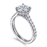 Aline - 14K White Gold Round Diamond Engagement Ring - 0.55 ct