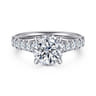 Aline - 14K White Gold Round Diamond Engagement Ring - 0.7 ct