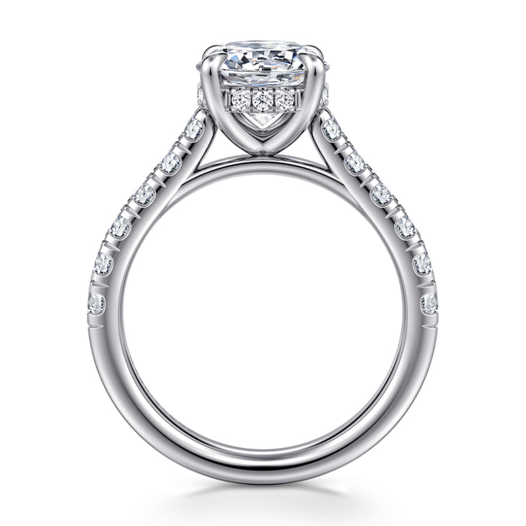 Aline - 14K White Gold Round Diamond Engagement Ring - 0.7 ct - Shot 2