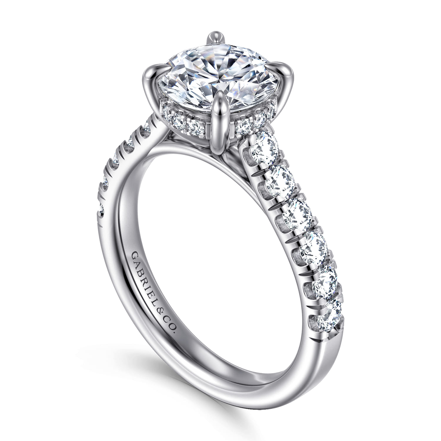 Aline - 14K White Gold Round Diamond Engagement Ring - 0.7 ct - Shot 3