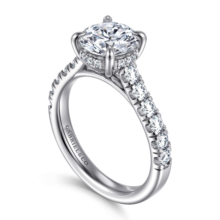 Aline - 14K White Gold Round Diamond Engagement Ring - 0.7 ct - Shot 3