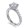 Aline - 14K White Gold Round Diamond Engagement Ring - 0.7 ct