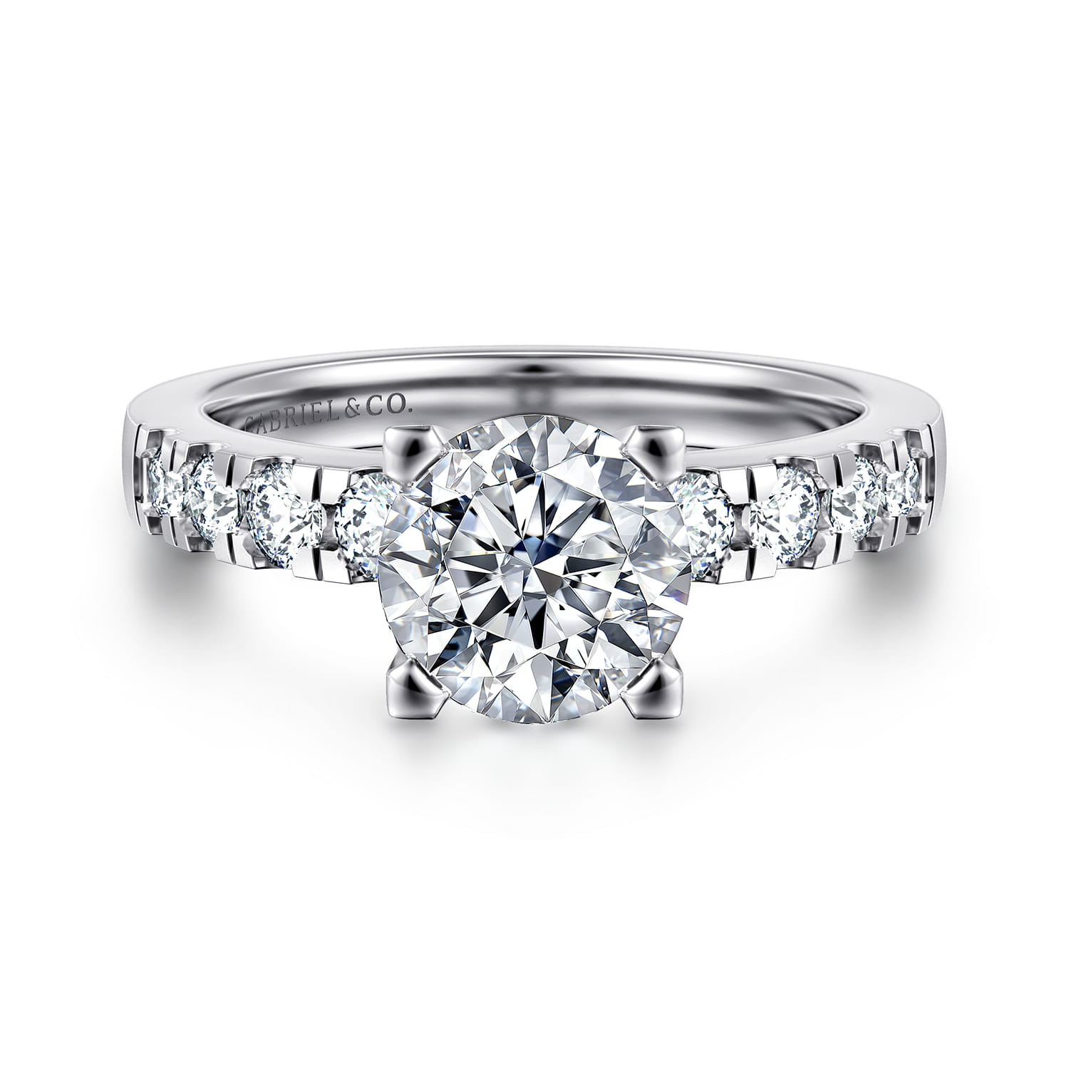 Wyatt - 14K White Gold Round Diamond Engagement Ring - 0.4 ct - Shot 1