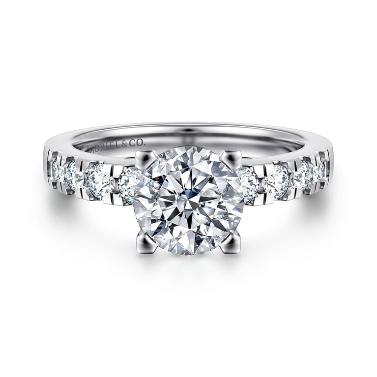 Wyatt - 14K White Gold Round Diamond Engagement Ring - 0.4 ct - Shot 1