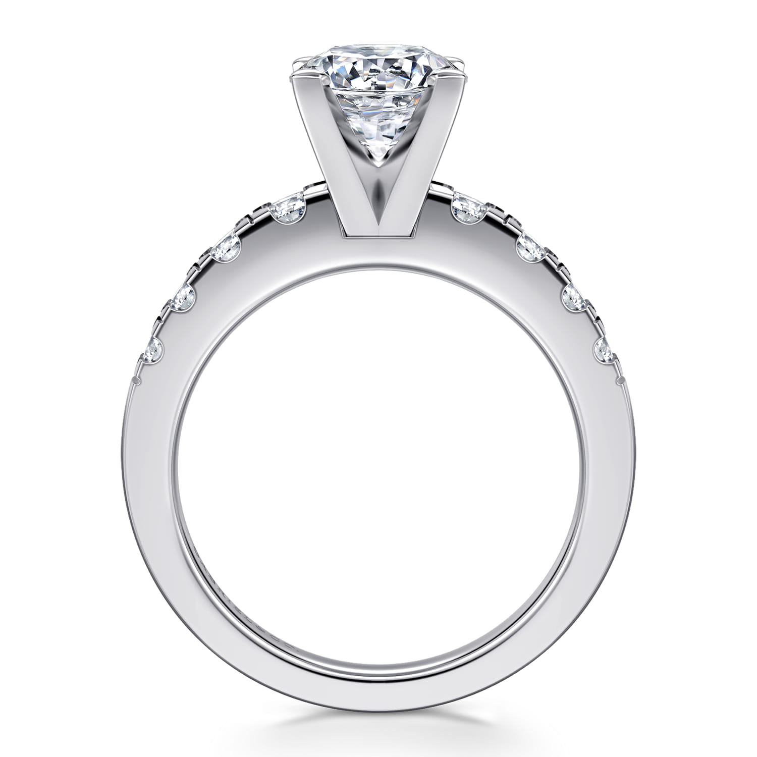 Wyatt - 14K White Gold Round Diamond Engagement Ring - 0.4 ct - Shot 2