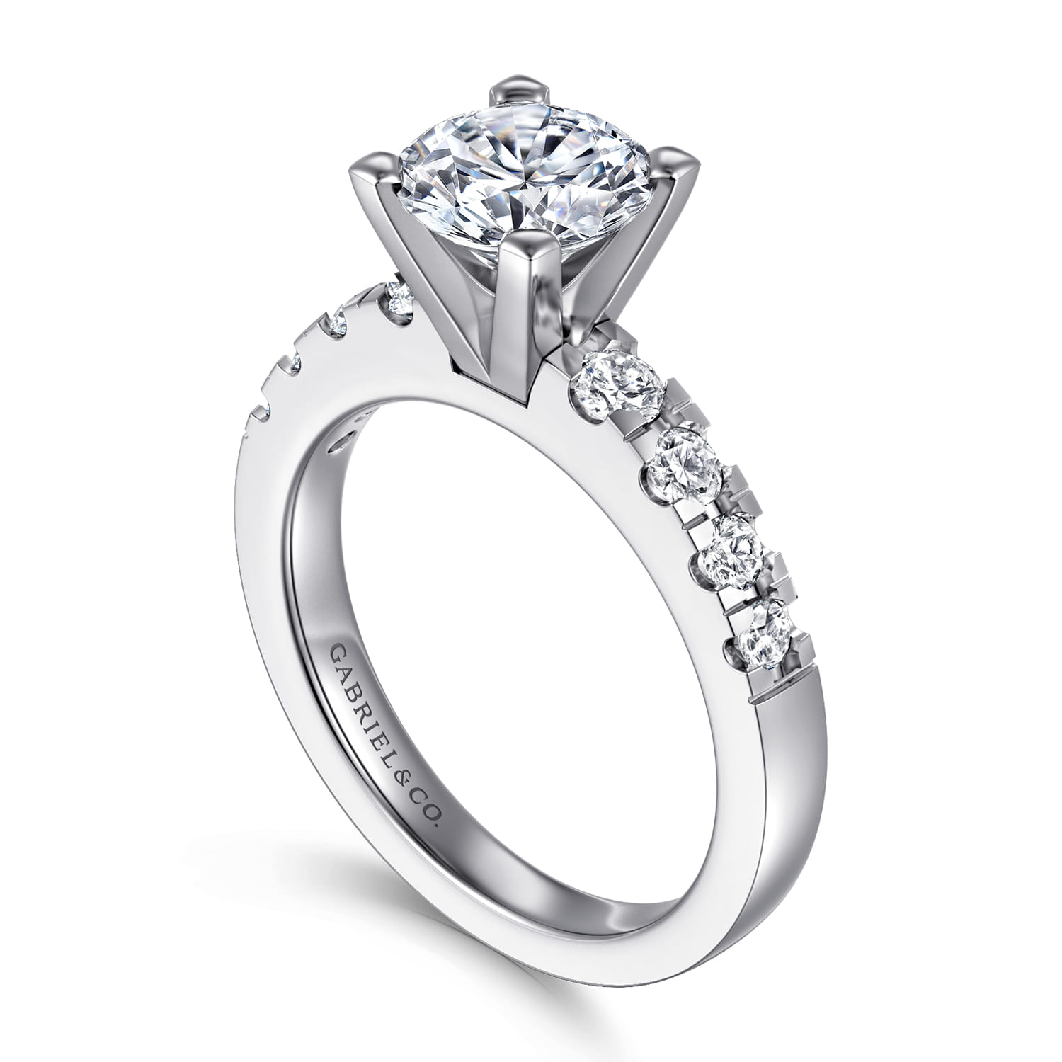 Wyatt - 14K White Gold Round Diamond Engagement Ring - 0.4 ct - Shot 3