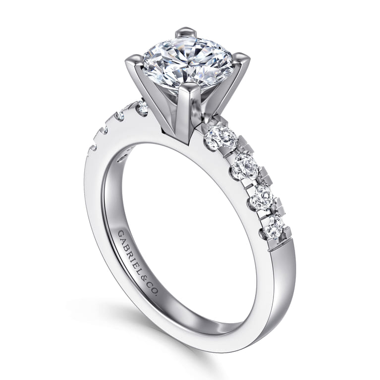Wyatt - 14K White Gold Round Diamond Engagement Ring - 0.4 ct - Shot 3