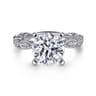 Sadie - 14K White Gold Twisted Round Diamond Engagement Ring - 0.12 ct