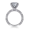 Sadie - 14K White Gold Twisted Round Diamond Engagement Ring - 0.12 ct