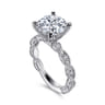 Sadie - 14K White Gold Twisted Round Diamond Engagement Ring - 0.12 ct