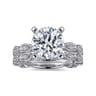 Sadie - 14K White Gold Twisted Round Diamond Engagement Ring - 0.12 ct
