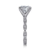 Sadie - 14K White Gold Twisted Round Diamond Engagement Ring - 0.12 ct